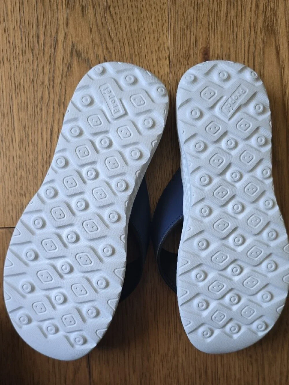 NWOT Propet Mens Navy and Gray Thong Sandals